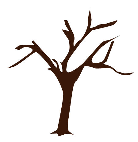 Bare tree branch bark clipart