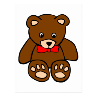 Teddy Bear With Bow Postcards | Zazzle