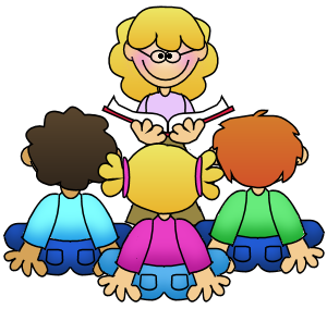 Group reading clipart