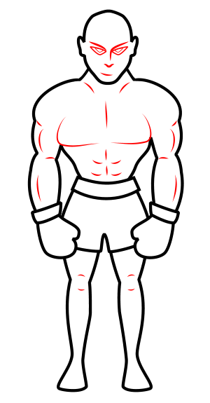 Drawing a cartoon boxer