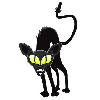 Halloween Black Cat - Halloween Cartoon Clip Art