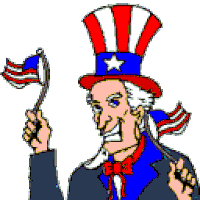 Patriotic Eagle American Flag Torch Uncle Sam Stars Stripes Happy ...