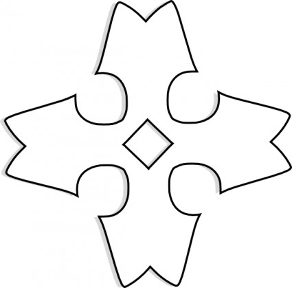 Shaded Heraldic Cross Outline clip art | Vector Clip Art