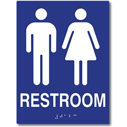 ADA Compliant Unisex Restroom Wall Signs with Tactile Text and ...
