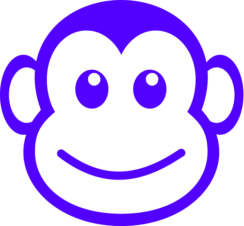 Funny monkey face simple path vector clip art download free - Clipart-