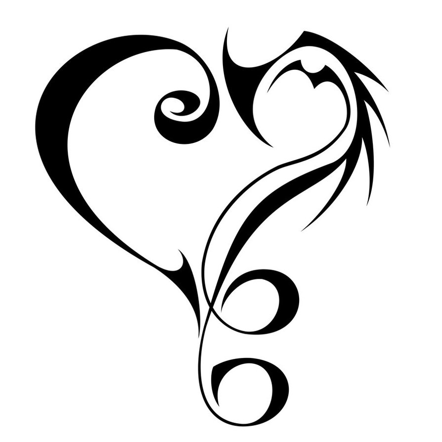 Cool Music Heart Tattoos Drawings - ClipArt Best