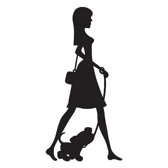 free clipart woman walking dog - photo #25