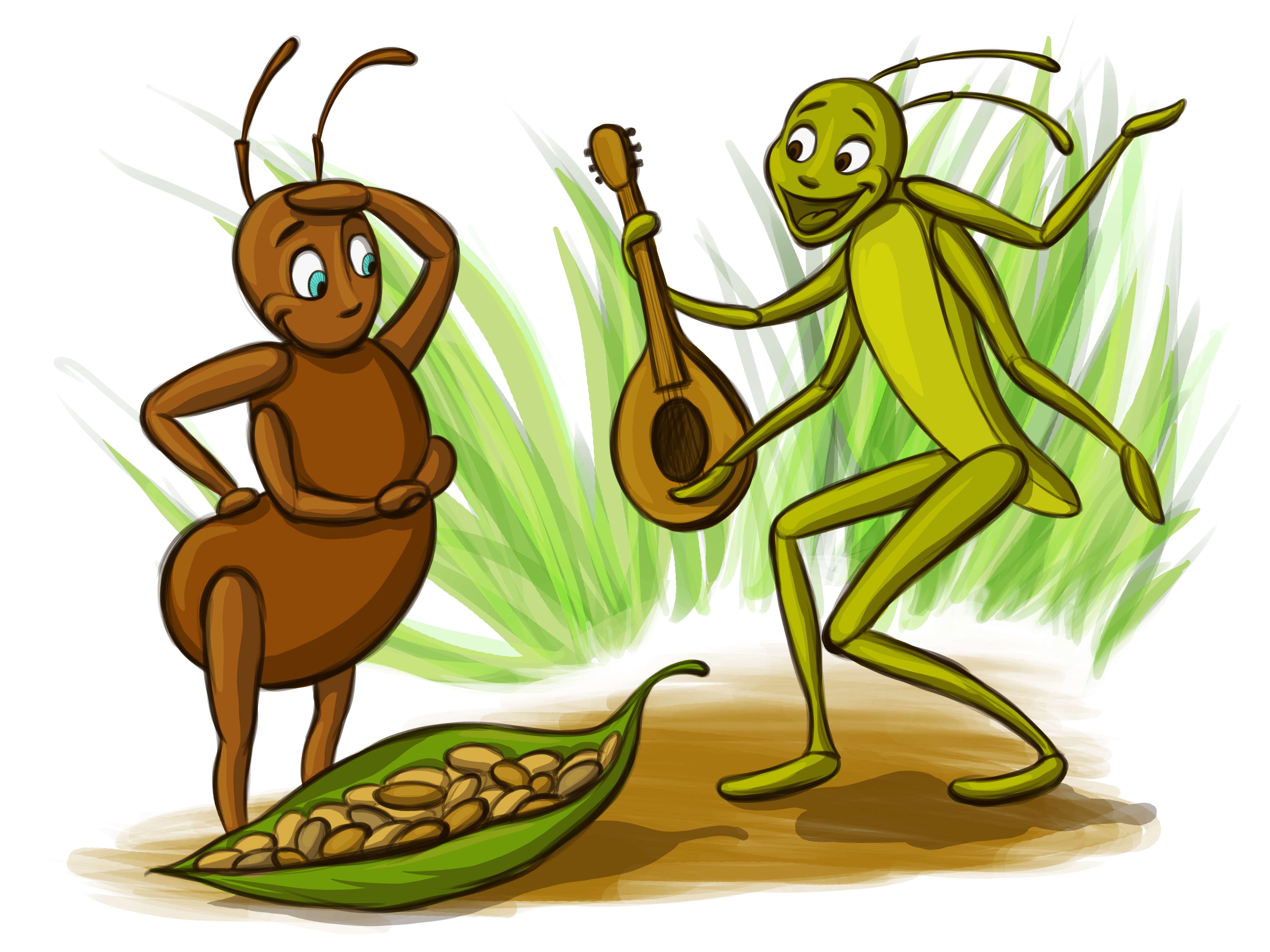 Grasshopper and the Ant by Adelya Tumasyeva at Coroflot.com