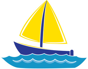 815 views Sailboat Clipart Image - clip art image of a cartoon boat on the ocean