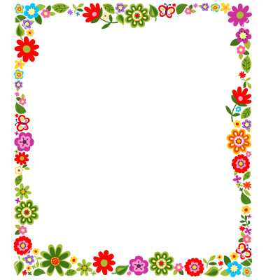 Floral border frame background vector