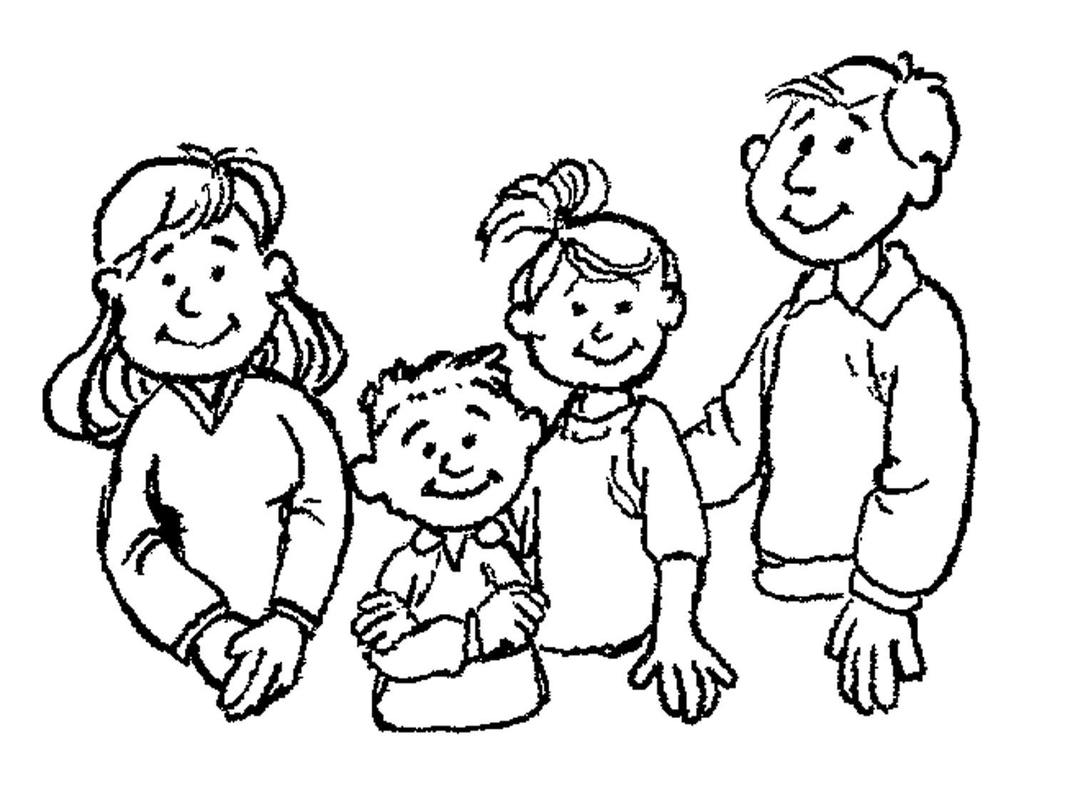 Family Clip Art Black And White | Jos Gandos Coloring Pages For Kids