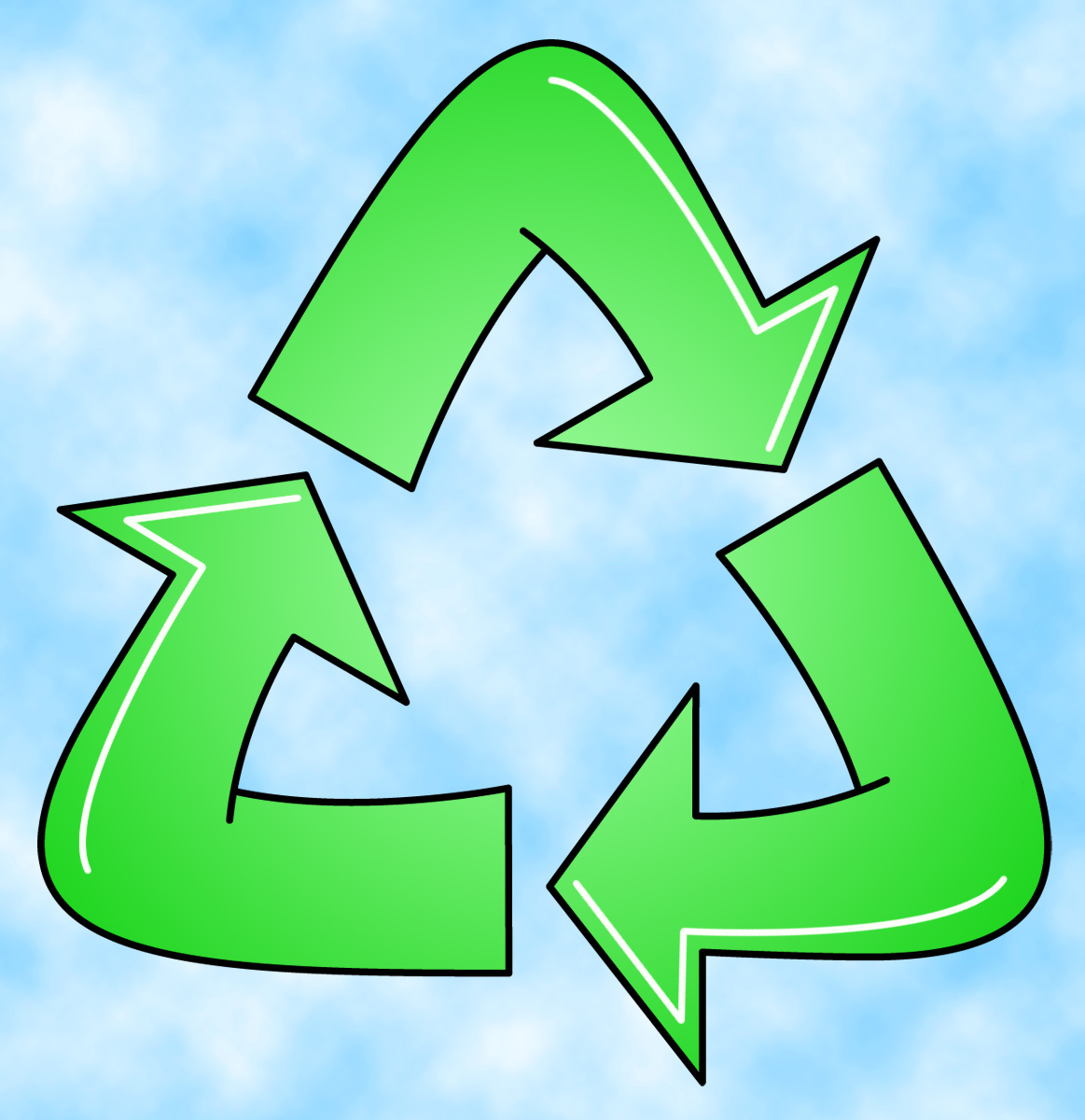 Clip Art: Recycle Logo 1 Color 1