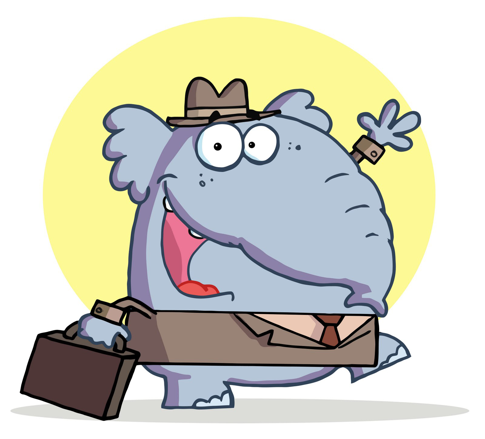 Cartoon Business Elephant Character Carrying Briefcase High Resolution Version (JPEG Image, 1600x1450 pixels) · Free Cartoon Styled Clipart ..