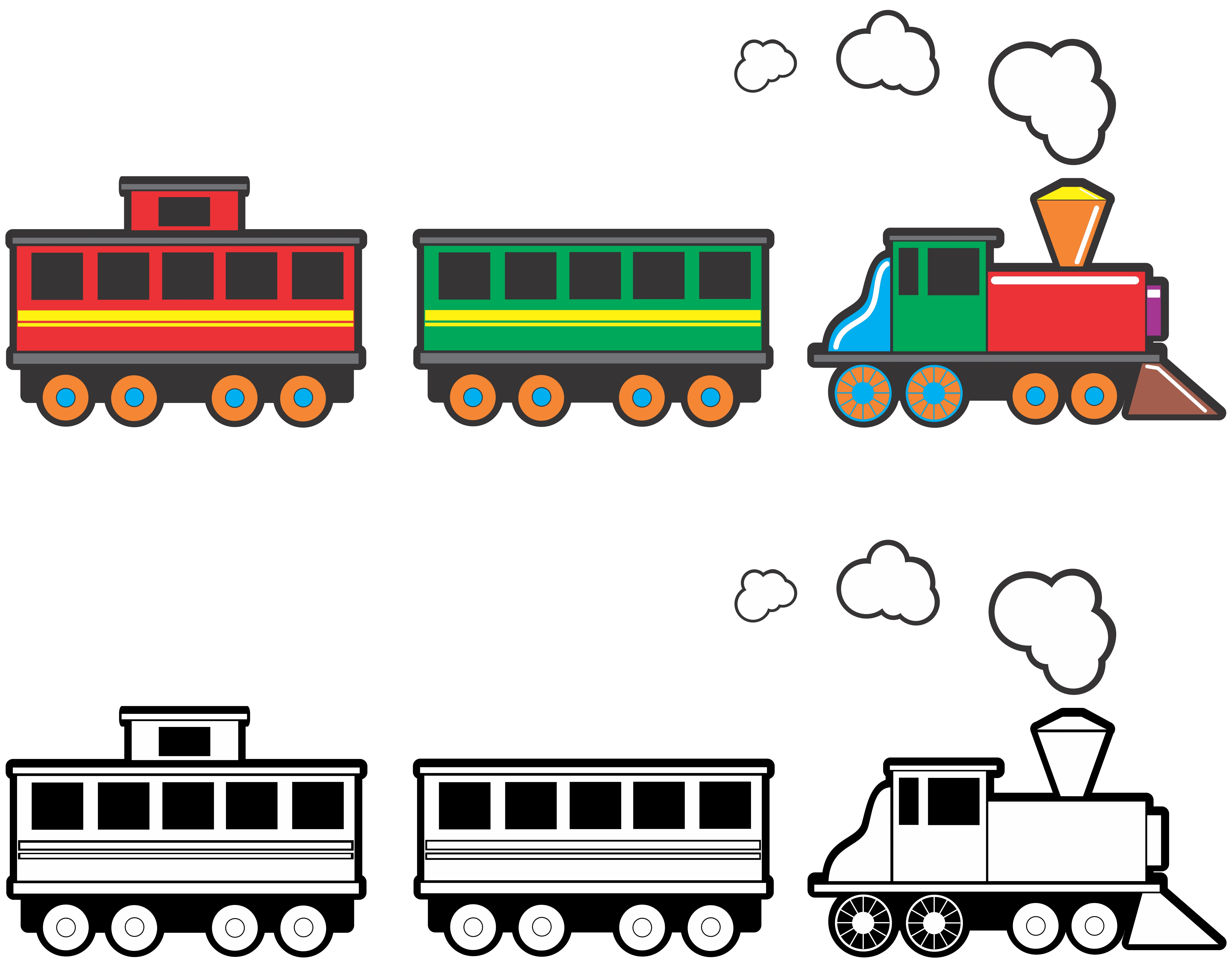 Cartoon train tracks clipart