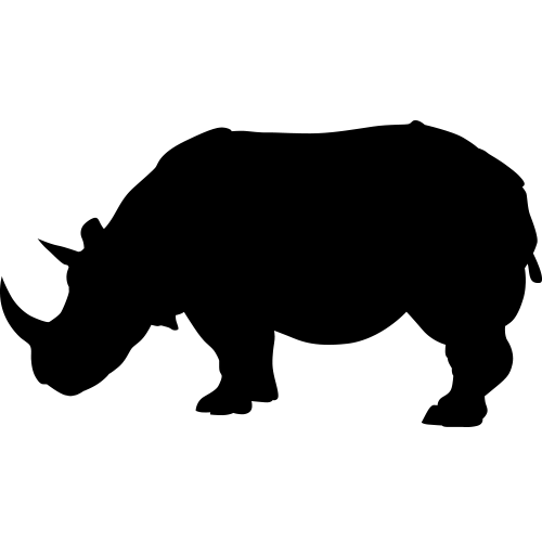 RHINOCEROS SILHOUETTE WALL DECALS (Safari Animal Decor) Rhinoceros ...