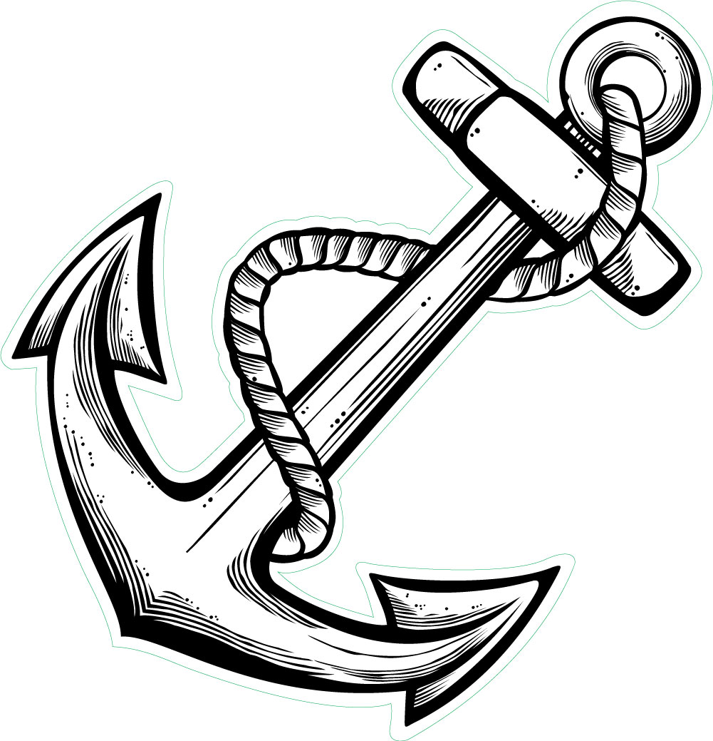 Anchor outline tattoo clipart