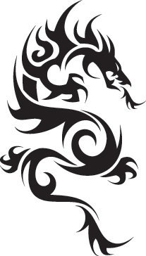 Amazon.com: Tribal Dragon EPS Vector Sign Clip Art