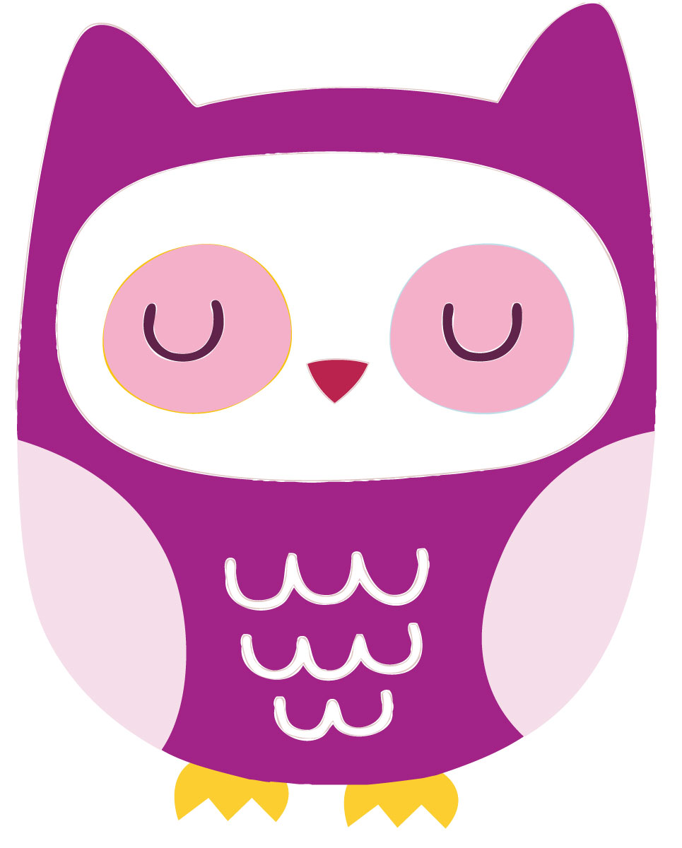 Cute purple owl clipart
