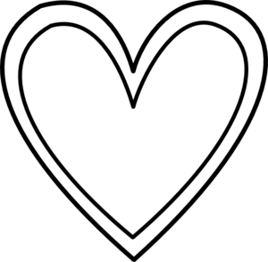 Heart clipart black and white outline