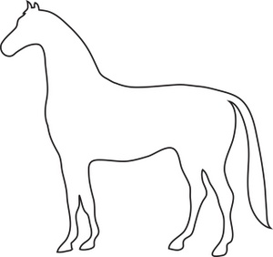 Free Horse Clip Art Image - Outline Drawing of a Horse