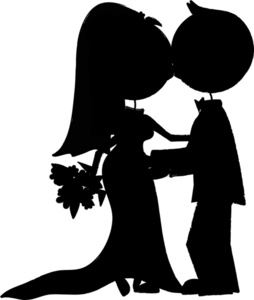 Simple Bride And Groom Cartoon Royalty Free Clipart Picture