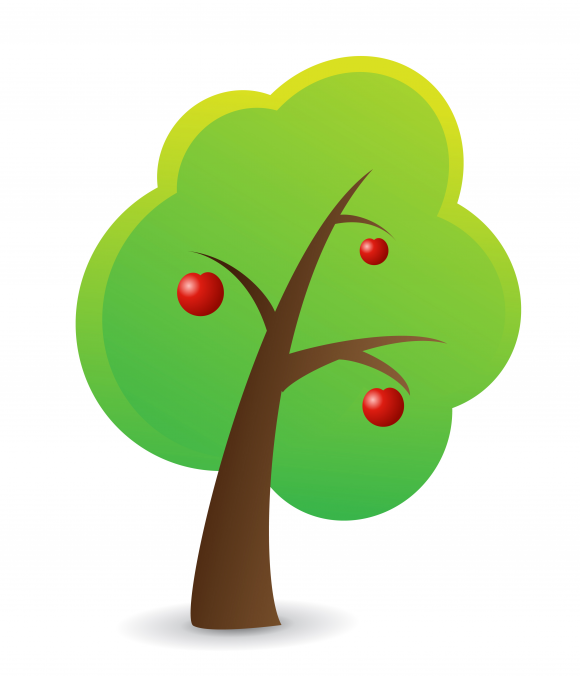 Vector illustration of apple tree
