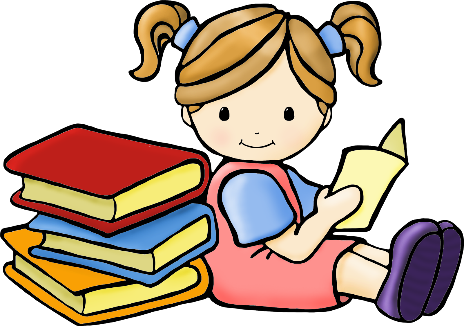 Students Reading And Writing Clipart