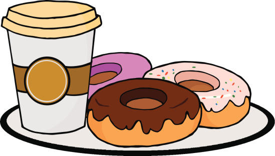 Coffee And Donuts Cartoon Clip Art, Vector Images & Illustrations ...