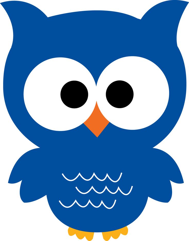Cute blue owl clipart fall