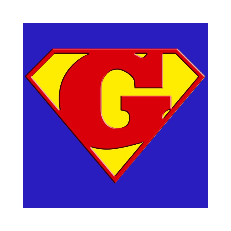 Superman logo with a royal blue G