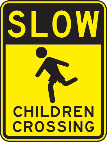 Slow Down Children Playing Sign Design - ClipArt Best