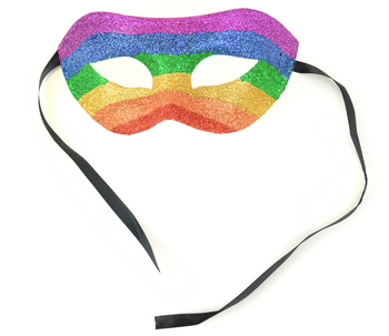 Glitter Half Mask Rainbow