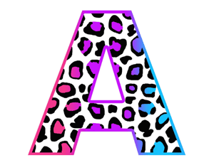 Pink Leopard Print Alphabet Letters