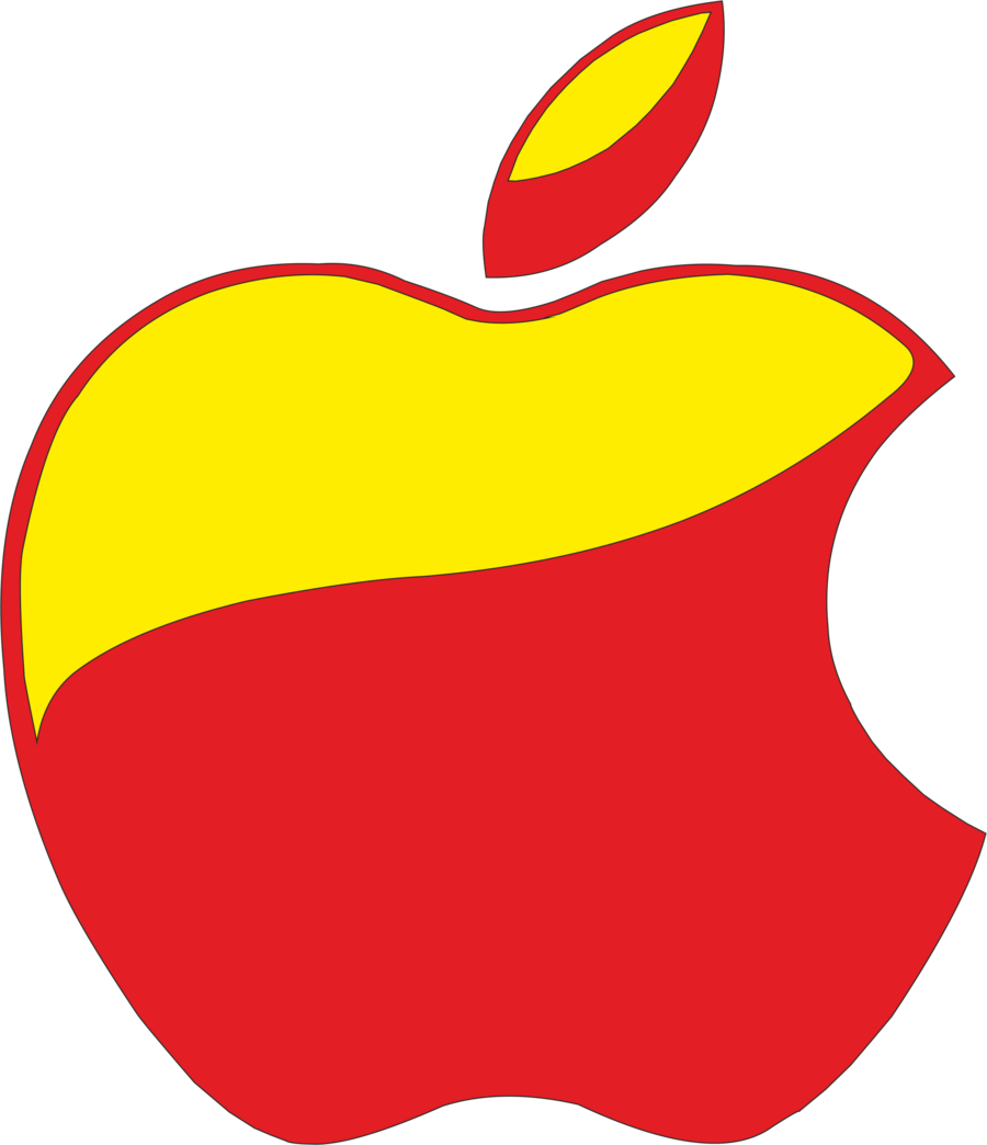 Apple Logo Red and Yellow by VictorMTavarez