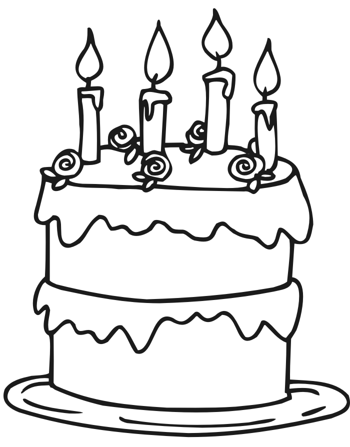 Birthday cake coloring page |coloring pages for adults, coloring ...