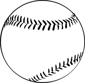 Baseball (b And W) clip art - vector clip art online, royalty free ...