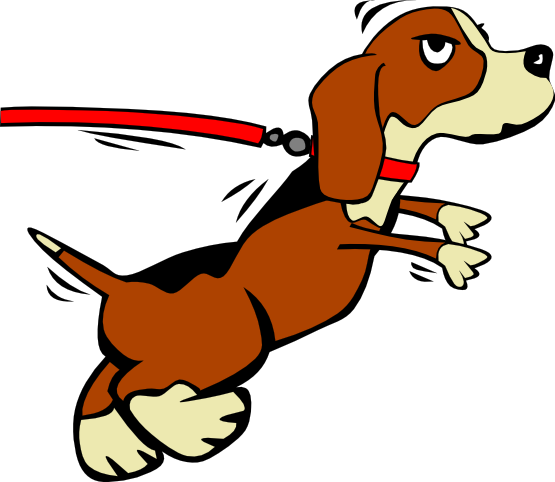 Free Angry Dog on a Leash Clip Art