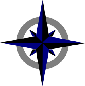 Bluegrey Compass Rose Clip Art - vector clip art ...
