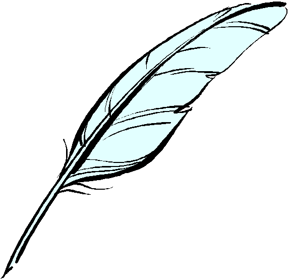 Colored feather pen clipart