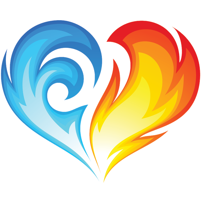 Fire and Ice Heart - Facebook Symbols and Chat Emoticons