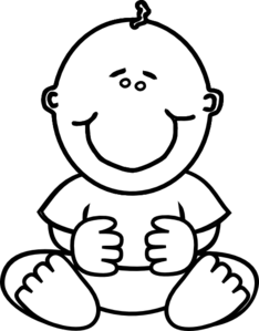 Baby boy clipart black and white