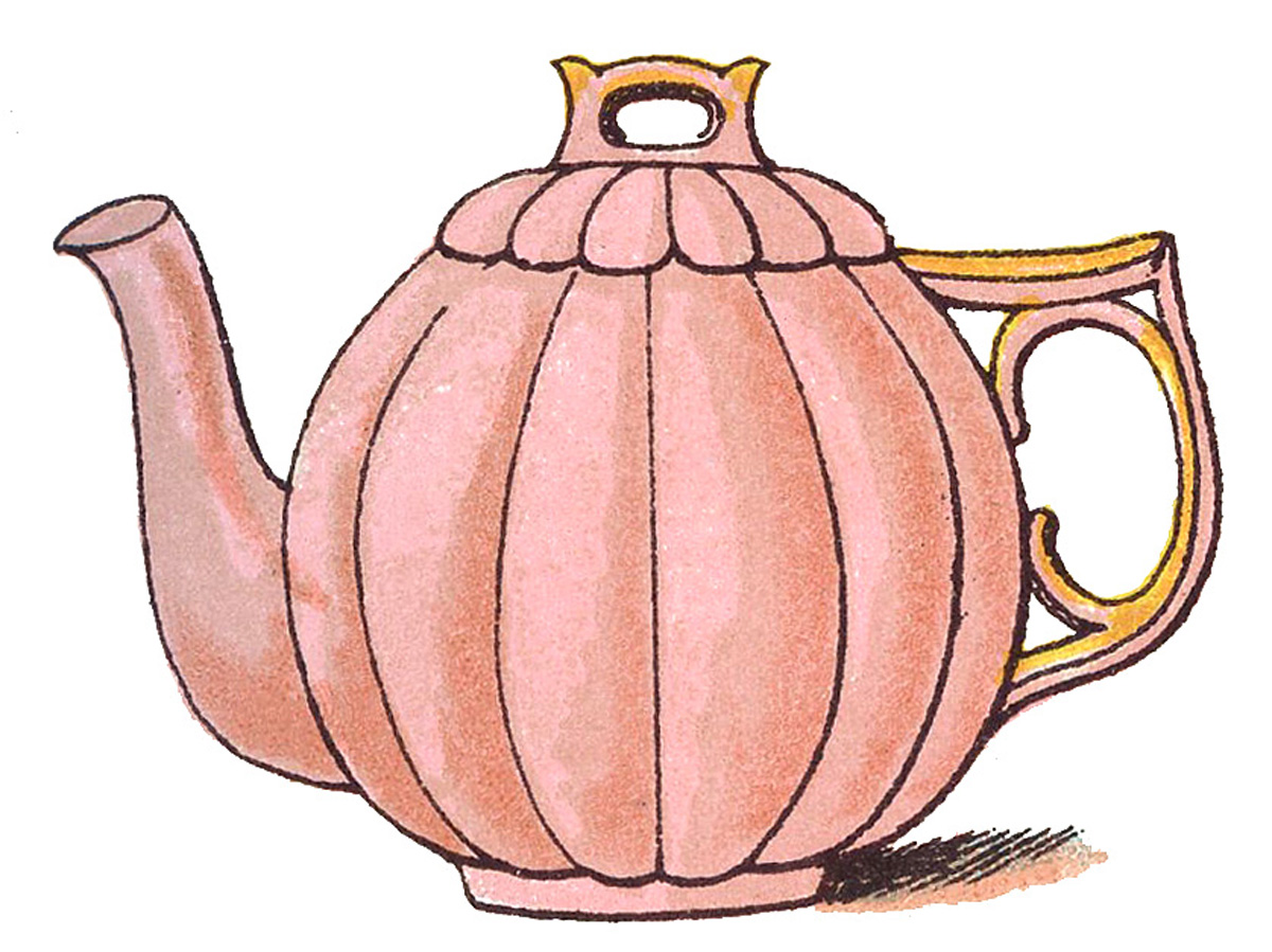 Vintage Clip Art Images - Adorable Pastel Teapots - The Graphics Fairy