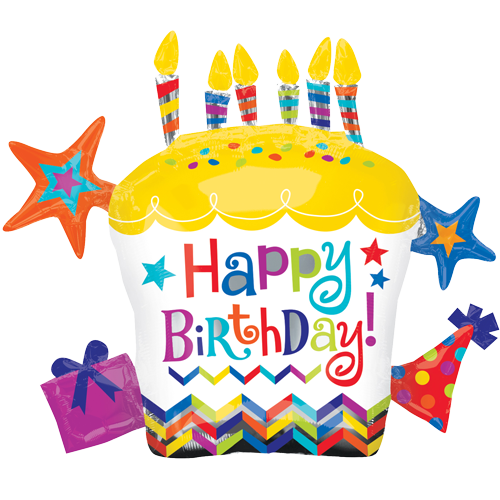 28 Happy Birthday Cupcake Star SuperShape Foil Balloon