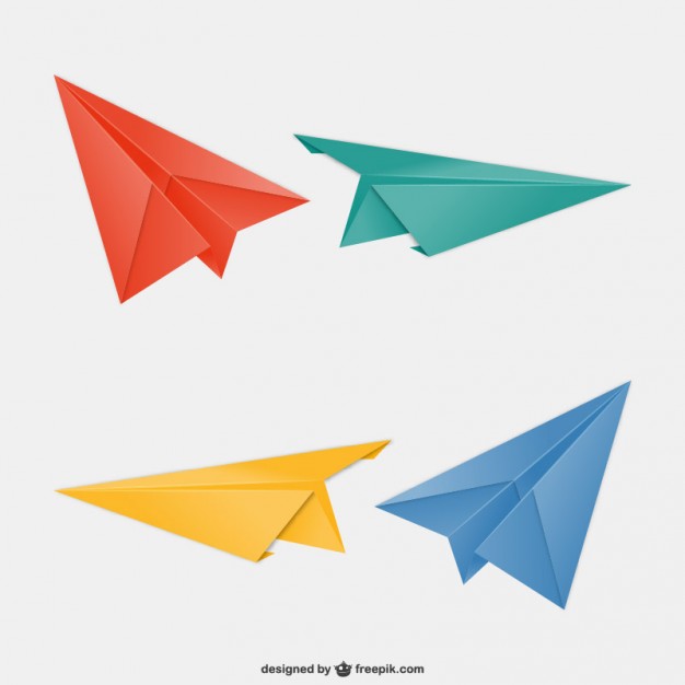 Colorful paper planes vector Vector | Free Download