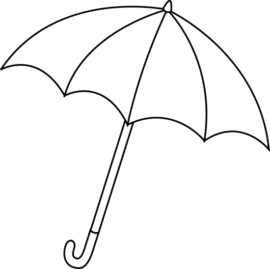 Black and white clipart umbrella