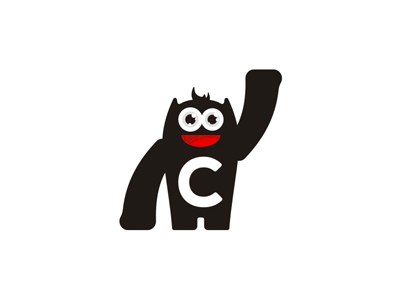 Friendly C character, monster logo design symbol by Alex Tass ...