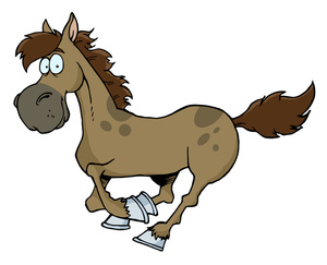 Horse Clipart Image - Cartoon Horse Galloping