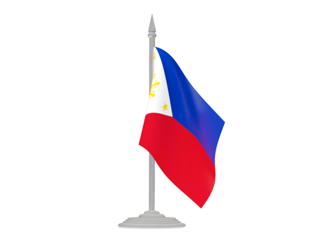 Philippine flag hanging in a flag pole clipart