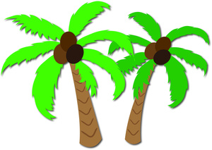 Hawaiian palm trees clipart