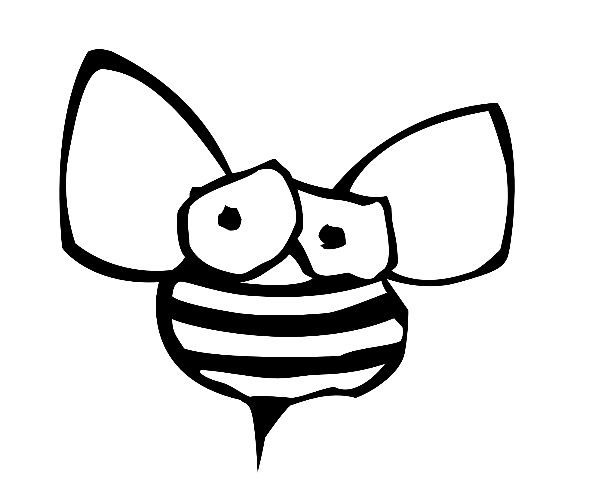 Black And White Bee Clipart